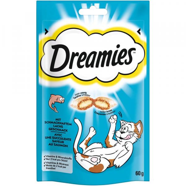 Dreamies przysmaki dla kota - Łosoś, 4 x 60 g