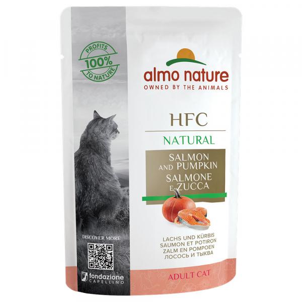 Almo Nature HFC Natural Pouch, 6 x 55 g - Łosoś i dynia