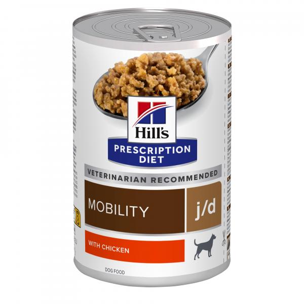 24 + 12 gratis! Hill's Prescription Diet, karma mokra, 36 x 350 g / 360 g / 370 g - j/d Joint Care, kurczak, 36 x 370 g