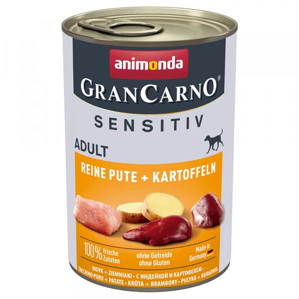 Korzystny pakiet animonda GranCarno Adult Sensitive, 24 x 400 g - Indyk i ziemniaki