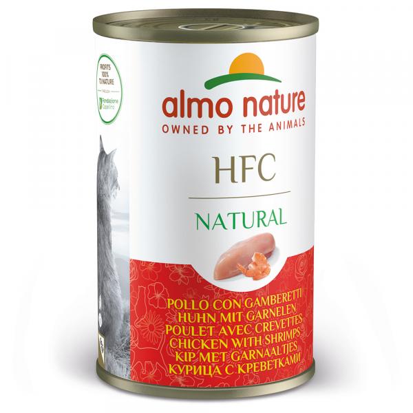 5 + 1 gratis! Almo Nature HFC, mokra karma, 6 x 140 g - Kurczak z krewetkami