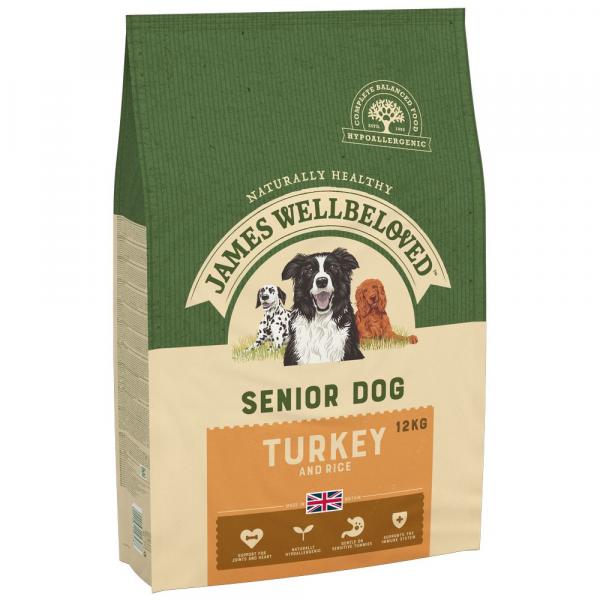 James Wellbeloved Senior Dog Hypoallergenic, indyk i ryż - 2 x 12 kg