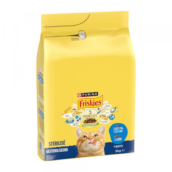 PURINA Friskies Sterilised, łosoś i tuńczyk z warzywami - 3 x 3 kg