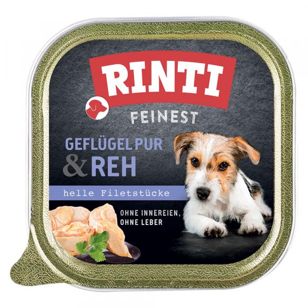 RINTI Feinest, 11 x 150 g - Czyste mięso drobiowe z jeleniem