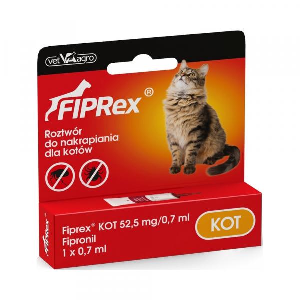 Fiprex Spot-on solution dla kotów - 1 pipeta x 0,7 ml