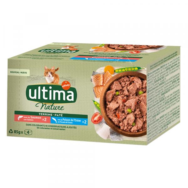 Ultima Nature Paté dla kota, 40 x 85 g - Łosoś i ryba morska