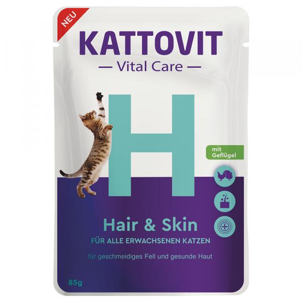 Kattovit Vital Care Hair & Skin, saszetki z drobiem - 12 x 85 g