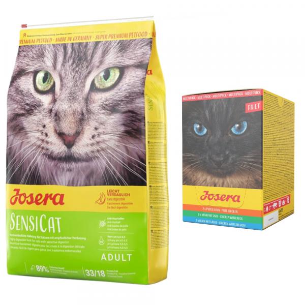 Zestaw: 10 kg Josera + Josera Filet, saszetki, 6 x 70 g w super cenie! - SensiCat, 10 kg