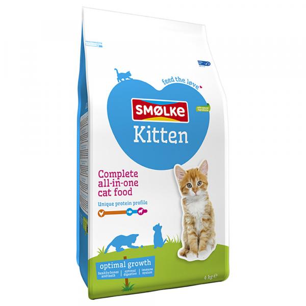 25% taniej! Smølke Kitten Optymalny wzrost, karma sucha dla kota, 2 x 4 kg - 2 x 4 kg