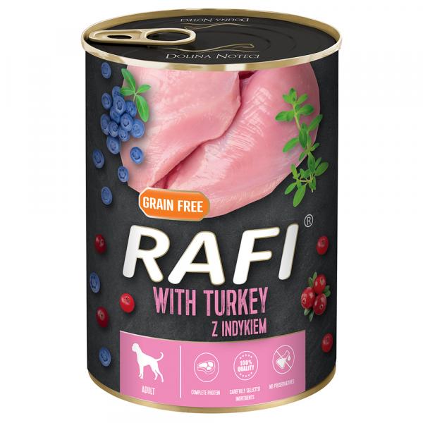 Rafi Adult, 24 x 400 g - Z indykiem, jagodami i żurawiną