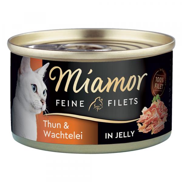 Miamor Feine Filets w puszkach, 6 x 100 g - Tuńczyk z jajkiem przepiórczym