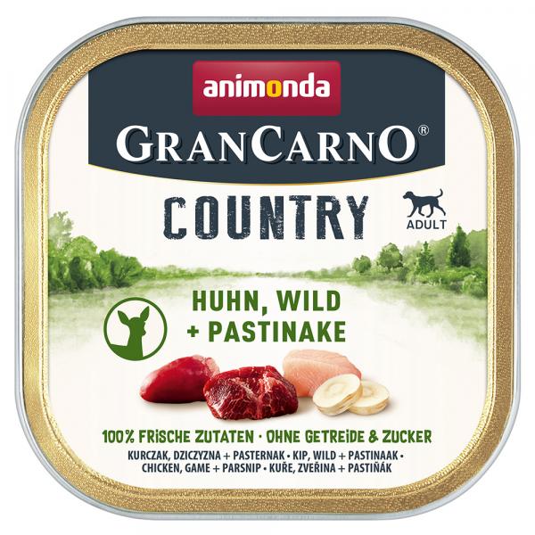 Animonda GranCarno Adult Country, 22 x 150 g - Kurczak, dziczyzna i pasternak