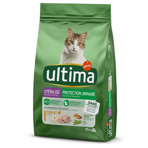 6,5 + 1 kg / 8 + 2 kg gratis! Ultima, 7,5 kg / 10 kg - Cat Sterilized Urinary, kurczak, 10 kg