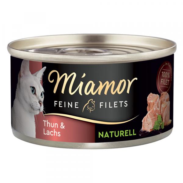 Miamor Feine Filets Naturelle, 6 x 80 g - Tuńczyk z łososiem