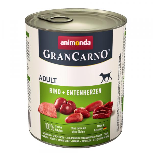 Animonda GranCarno Original Adult, 6 x 800 g - Wołowina i kacze serca