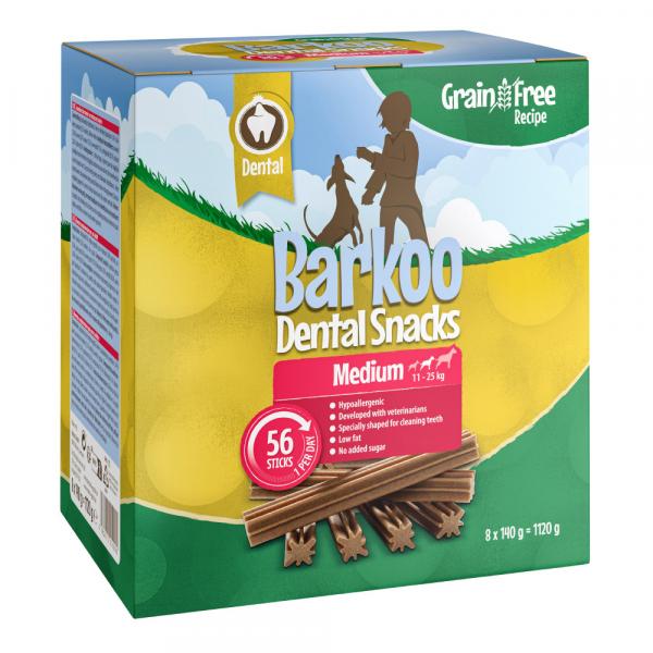 Korzystny pakiet Barkoo Dental Snacks 28 lub 56 szt. - BEZZBOŻOWA receptura - Dla średnich psów, 56 szt. (1,12 kg)