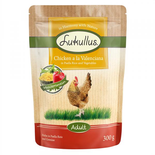 Lukullus Adult, kurczak w ryżu paella z warzywami, 6 x 300 g - Valenciana