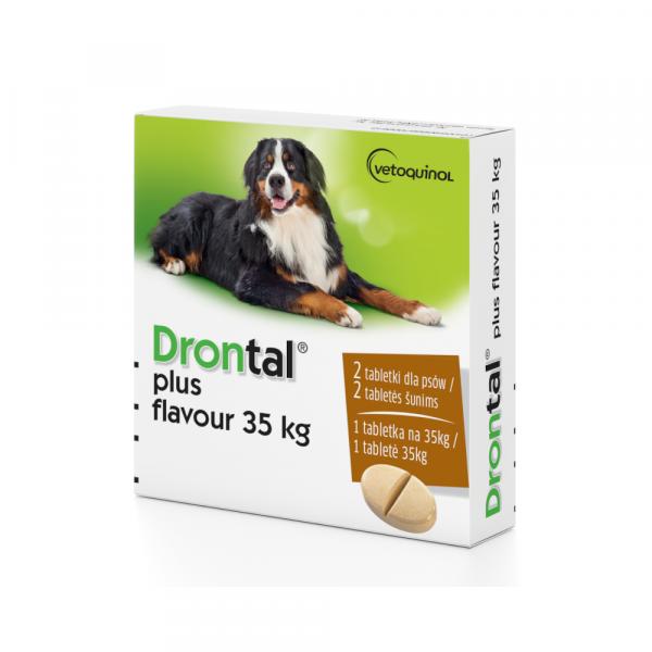 Drontal, tabletki na pasożyty i robaki dla psów - 2 tabletki: > 35kg