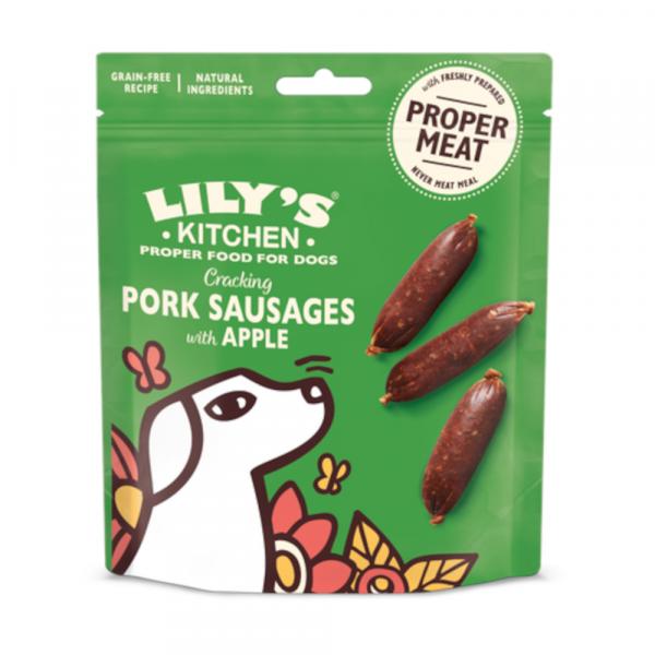 Lily's Kitchen kiełbaski - Wieprzowina z jabłkiem, 3 x 70 g