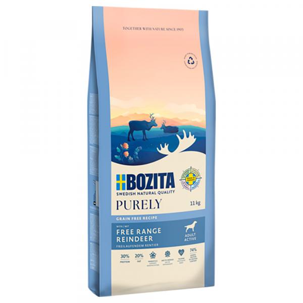 Bozita Dog Purely Adult Active Grain Free, renifer - 2 x 11 kg