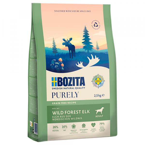 20% taniej! Bozita Dog Purely Grain Free, sucha karma dla psa, 2 x 2,5 kg - Adult Grain Free, łoś