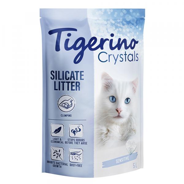 Tigerino Crystals, żwirek dla kota zbrylający się - Sensitive, bezzapachowy - 5 l