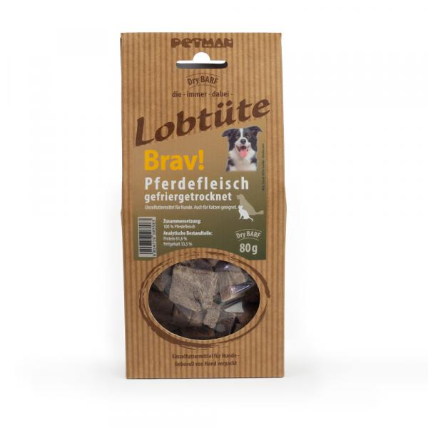 Petman Lobtüte Brav! konina - 5 x 80 g