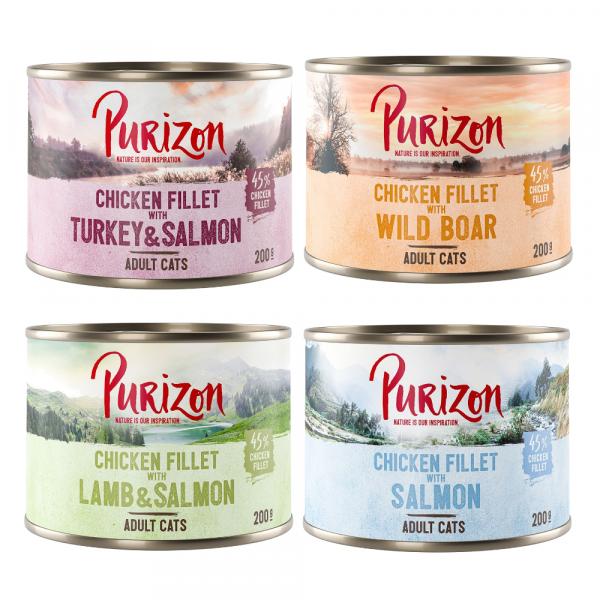 Purizon Adult, 6 x 200 g, bez zbóż - Pakiet mieszany