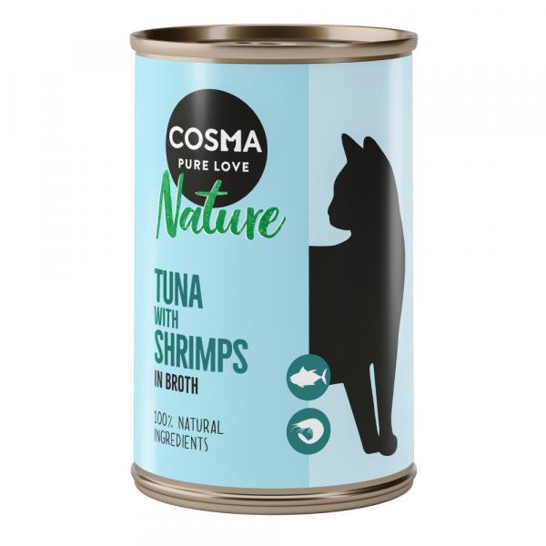 Cosma Nature, 6 x 140 g - Tuńczyk i krewetki