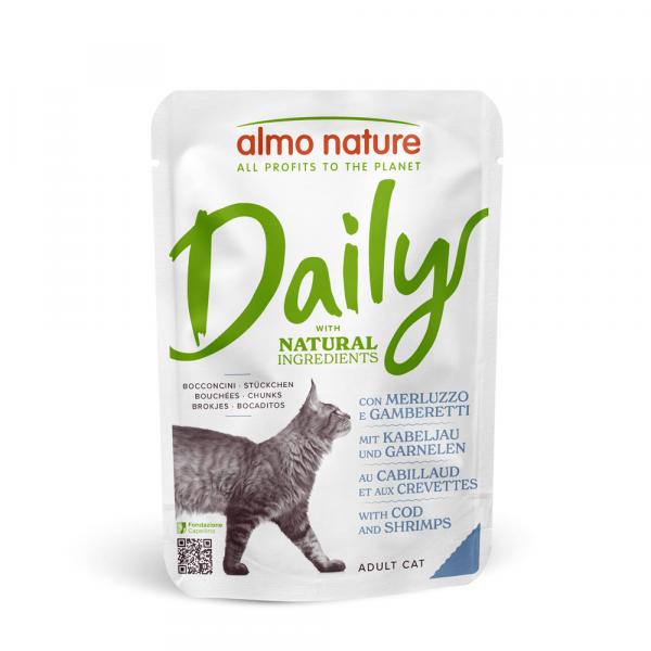 Megapakiet Almo Nature Daily Menu, 24 x 70 g - Dorsz i krewetki