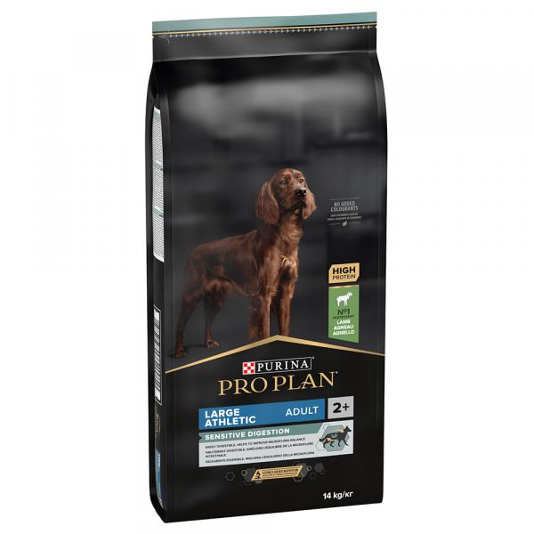 10 / 12 + 2 kg gratis! Purina Pro Plan, karma sucha dla psa, 12 kg / 14 kg - Large Adult Athletic Sensitive Digestion, jagnięcina i ryż,14 kg