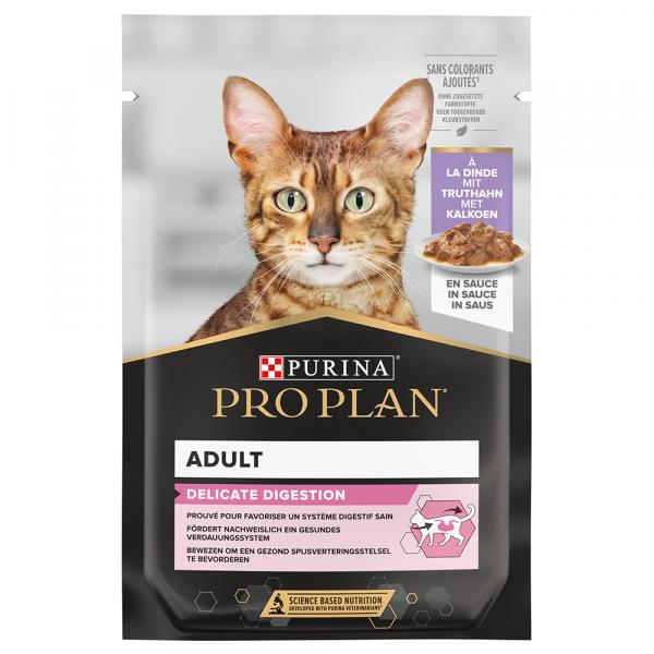 PURINA PRO PLAN Cat Adult Delicate Digestion - Indyk, 24 x 85 g