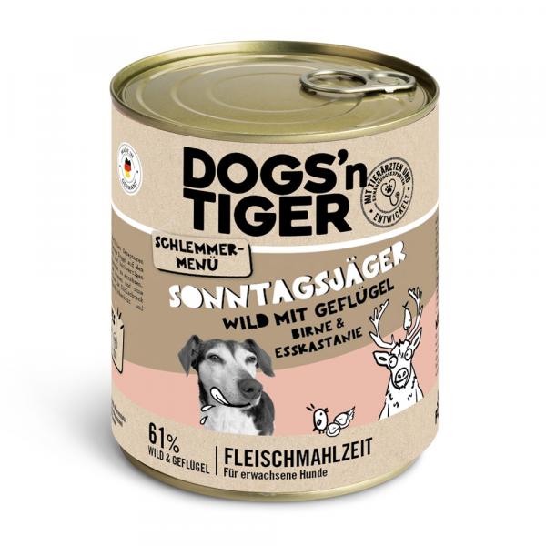 Dogs'n Tiger smakowite menu, 6 x 800 g - Dziczyzna i drób z gruszką, prosem i kasztanem