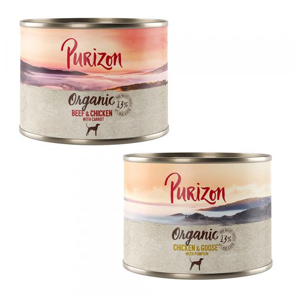 Korzystny pakiet Purizon Organic, 12 x 200 g - Pakiet mieszany I: 6x biokurczak i biogęś, 6x biowołowina i biokurczak