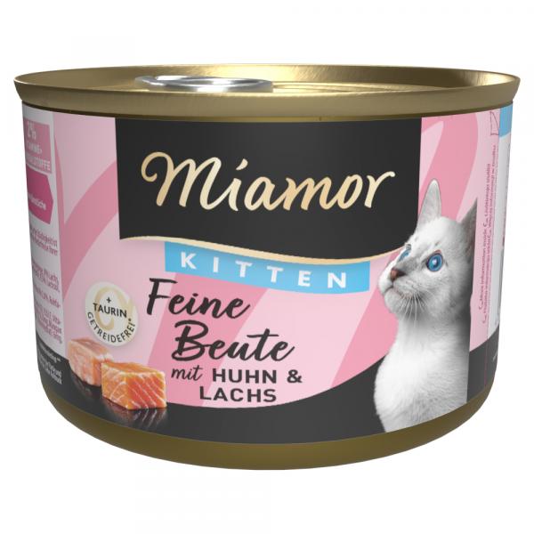Miamor Feine Beute, 24 x 185 g - Kitten kurczak i łosoś