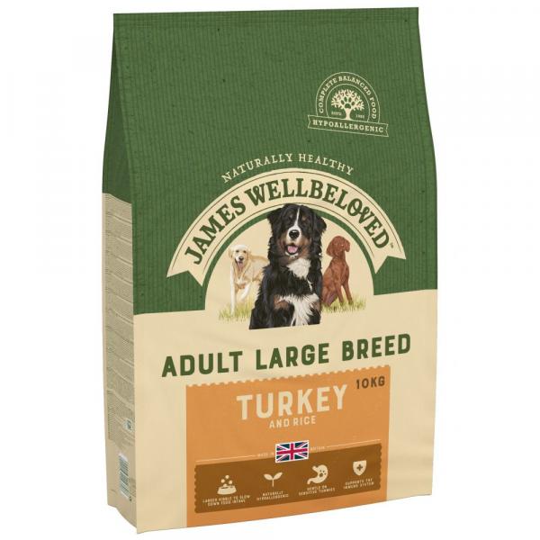 James Wellbeloved Adult Large Breed Dog Hypoallergenic, indyk i ryż - 2 x 10 kg