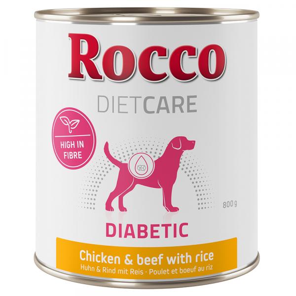 Rocco Diet Care Diabetic, kurczak z wołowiną i ryżem - 6 x 800 g