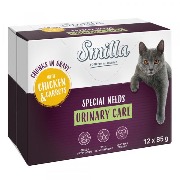 Smilla Urinary Care w saszetkach, kawałeczki w sosie z warzywami - Kurczak z marchewką, 24 x 85 g