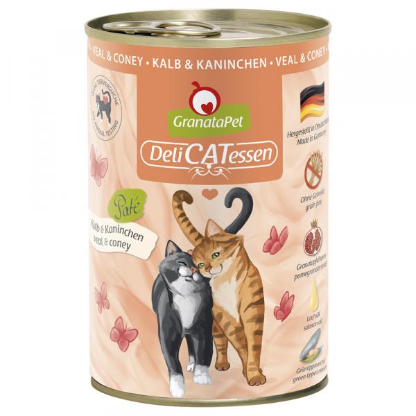 GranataPet DeliCatessen, 6 x 400 g - Cielęcina z królikiem