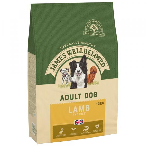 James Wellbeloved Adult Dog Hypoallergenic, jagnięcina i ryż - 2 x 12 kg