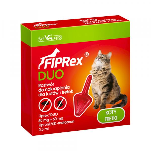 Fiprex DUO Spot-on dla kotów - 1 pipeta (0,5 ml)