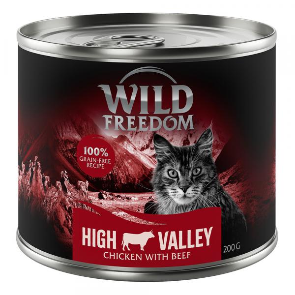 5 + 1 gratis! Wild Freedom, mokra karma dla kota, 6 x 200 g - High Valley (dawne Farmlands) – Kurczak i wołowina