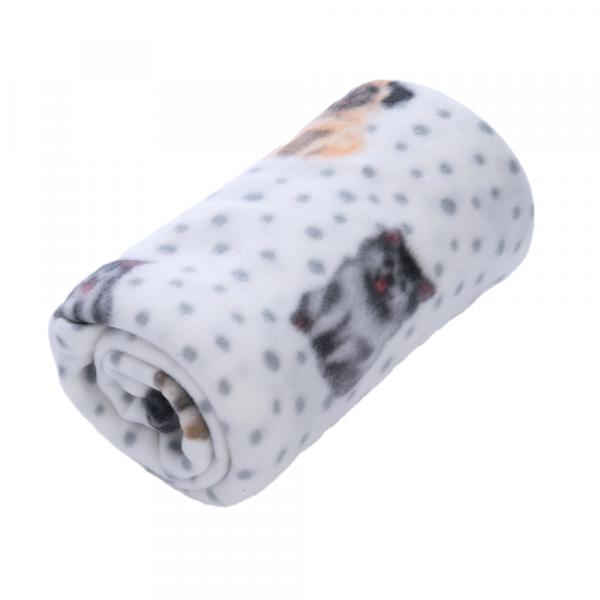 Zooplus Basics przytulny koc Fleece Dogs & Dots - Dł. x szer.: 150 x 100 cm