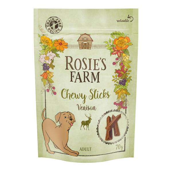 Rosie's Farm Chewy Sticks, dziczyzna - 3 x 70 g