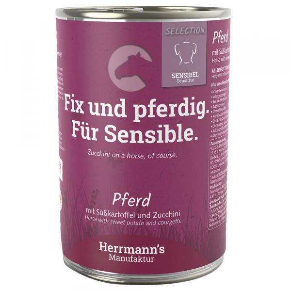 Herrmann's Selection Sensible 12 x 400 g - Konina z biobatatami i biocukinią