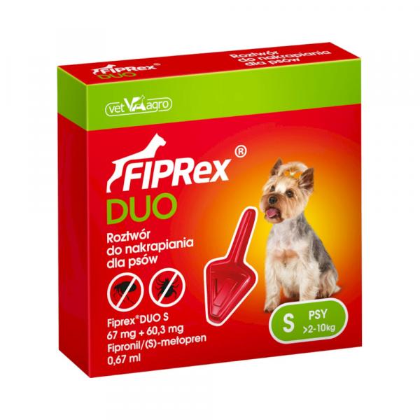 Fiprex DUO Spot-on dla psów - S: 2-10 kg (1 pipeta x 0,67 ml)