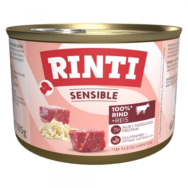 RINTI Sensible, 6 x 185 g - Wołowina z ryżem