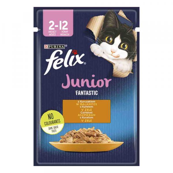 Korzystny pakiet Felix Junior Fantastic w saszetkach, 52 x 85 g - Kurczak