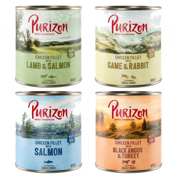 Purizon Adult, 12 x 800 g - Pakiet mieszany