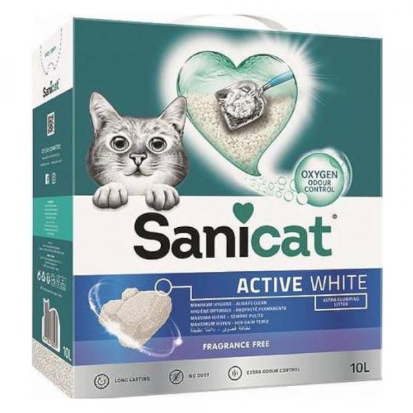 Sanicat Active White żwirek zbrylający się - 2 x 10 l